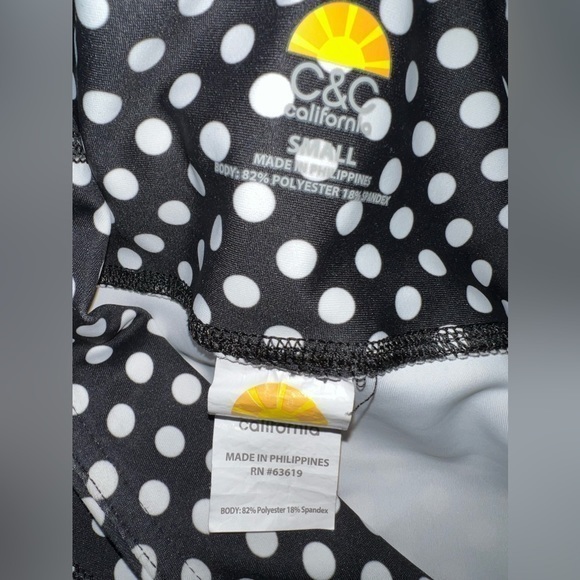 C&C California small black and white polka‎ dot cropped leggings small - Picture 8 of 11
